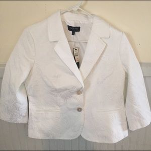 NWT Talbots White Embossed Sz 12P Jacket/Blazer